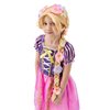 PATURPINT Super Long Princess Rapunzel Wig with Flowers-29 Inch Girls Blonde Braid Synthetic Wigs for Costume Cosplay Fairytale Ball Halloween Christmas Birthday Party