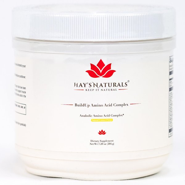 Hay's Naturals BuildUp - Advanced Amino Acid Complex | BCAA Powder with All Essential Amino Acids for Lean Muscle Growth, Enhanced Strength & Recovery | 30 Servings |Natural Lemon Flavoring