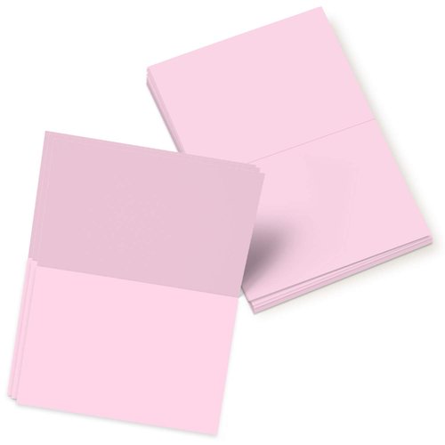 Bright Color Folding Greeting Cards | 5” x 7” Inches When Folded in Half | 50 Sheets Per Pack | Ultra Pink