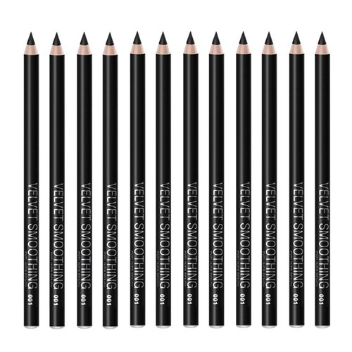 Linble Black Eyeliner Pencil Set - 12 PCs Matte Silky Formulas Waterproof Eye Crayon Liners