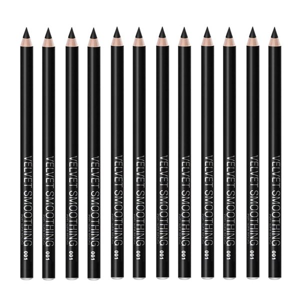 Linble Black Eyeliner Pencil Set - 12 PCs Matte Silky Formulas Waterproof Eye Crayon Liners