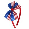 MEEDEE Fashion American Flag Bow Headband Bowknot Headband Big Bow Grosgrain Ribbon Hair Hoop Headband for Girls Toddlers Girls Kids Party Cosplay Costume Headwear Makeup Handmade Hair Band