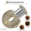 Scotte Cigar Cutter Stainless Steel Guillotine Sharp Blade V-Cut Cigar Cutter Clippers Built in Cigar Punch (Gold)