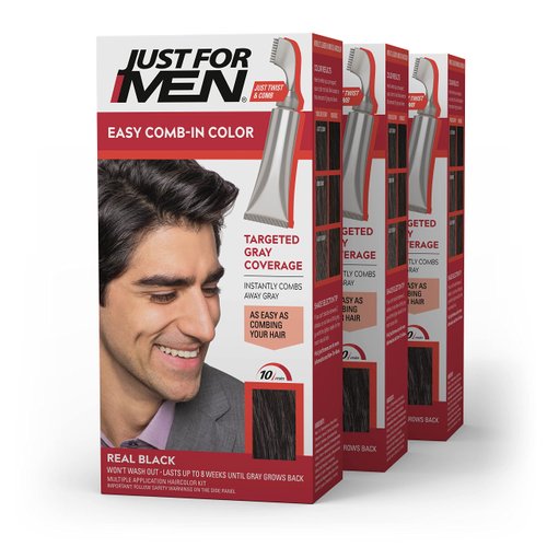 Just For Men Easy Comb-In Color Mens Hair Dye, Easy No Mix Application with Comb Applicator - Rea...