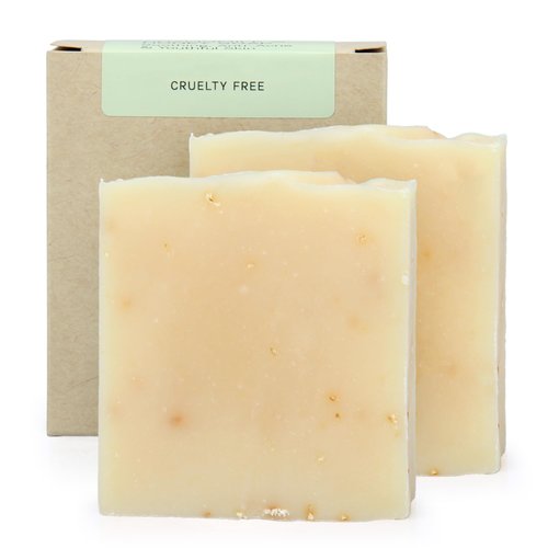 AUTHENTIC BATH & SOAP Cold Processed -Chamomile & Honey Soap Bar- Sensitive & Dry Skin, Natural, Men & Womenl, Handmade, No Sulfates or Parabens, Cruelty Free. (Pack of 2) 4.2 Oz Each