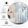 Tritard Extra Long Nautical Coastal Shower Curtain Starfish Seashell Coral Beach Themed Bath Curtain Waterproof Fabric Ocean Shower Curtains for Bathroom with 12 Hooks, 72x84, Blue