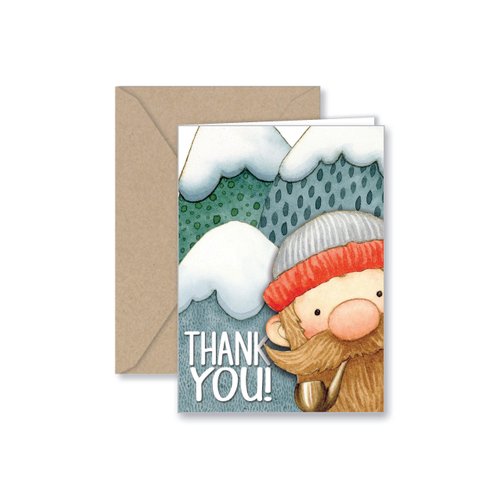 Paper Frenzy Lumberjack Thank You and General Note Cards and Kraft Envelopes - 25 pack