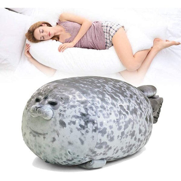 ETAOLINE Chubby Blob Seal Pillow Cute Seal Plush Toy Cotton Stuffed Animals (Small)