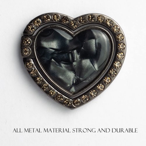 [2 Packs] Heart-Shaped Gemstones Glitter Bling Bling Phone Ring Holder, Sparkle Phone Ring Grip Artificial Diamond Stand,Rhinestone Cell Finger Ring for Phones,Pad