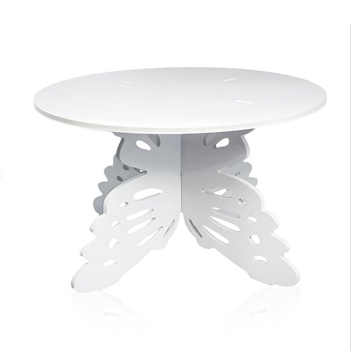 woodounai 12" Butterfly Cake Stand Display Dessert Stand Butterfly Centerpieces for Tables Cake Pedestal Stand for Birthday Wedding Party (White)
