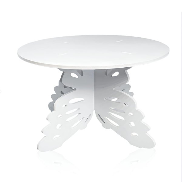 woodounai 12" Butterfly Cake Stand Display Dessert Stand Butterfly Centerpieces for Tables Cake Pedestal Stand for Birthday Wedding Party (White)