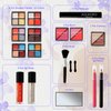 AOLIKOKO Makeup Kit for Teenager & Women Full Kit, All in One Makeup Set With The Small Cosmetic Train Case, Professional Makeup Kit, Makeup Gift Set for Women Girls (silver)