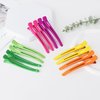 AIMIKE 12pcs Hair Clips for Styling Sectioning, No Crease Duck Billed Hair Clips with Silicone Band, Hair Styling Clips, Hair Roller Clips, Salon Hair Sectioning Clips, Hair Cutting Clips, Neon