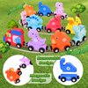 Dinosaur Toys for Kids 3-5, 21PC Magnetic Wooden Train, Dinosaur Stacking Blocks Toys, Match Number & Color, Toddler Montessori Toys, Dinosaur Birthday for Boys Girls 3 4 5 6 Year Old