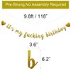 It's My Fucking Birthday Banner, Pre-Strung, Funny Gold Paper Glitter Party Decorations for Adult Birthday Party Supplies, Letters Gold,ABCpartyland