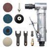 angle air die grinder 1/4" with 4 pcs 2" roll lock sanding discs, polished color angle pneumatic die grinder