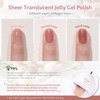 GAOY 15 Pcs Jelly Gel Nail Polish Kit, Sheer Nude Pink Colors Gel Polish Set with Glossy & Matte Top Coat and Base Coat for Nail Art DIY Manicure and Pedicure at Home