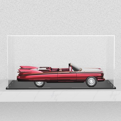 CRMPro Clear Acrylic Display Case with Matte Black Base, Simple Self-Assembly Dust-Proof Showcase, Countertop Display Box for 1:24 Diecasting Model Cars (10x5x5 inch)