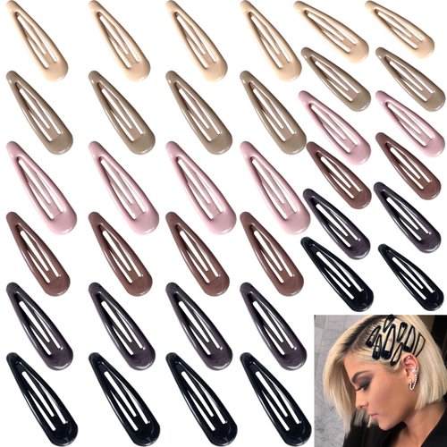 36 PCS 2 Inch Metal Snap Hair Clips Water Drop No Slip Hair Clips for Women & Girls,Strong Hold Matte Hair Clips for Thick Hair & Thin Hair,Hair Barrettes for Women.Metal Snap Hair Clips Accessories