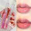 BANGFENG 2Pcs Plumping Lip Gloss, Lustrous Dewy Finish Moisturizing Shimmer Color Changing Lip Stain Tinted Lip Balm Long Lasting Nourishing Reduce Lips Lines Plumping Serum Lip Oil Care