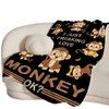 reoqeosy Monkey Blanket Monkey Gifts for Boys Girls Kids Cozy Fleece Throw Blanket Stuff Animal Plush Blankets for Bed Decor 50"x40"