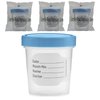 Sterile Specimen Cups Individually Bagged with Lids [3 Count] 4 oz Clear Urine Collection Cup with Leak Proof Screw On Covers - 4.5 Compacity Specimens Jars – for Safe Pee, Stool, Semen Sample Testing