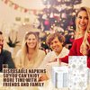 Yeaqee 200 Pcs Winter Napkins Paper Disposable Snowflake Christmas Guest Hand Towels Xmas Snowflake Bathroom Dinner Napkins for Kitchen Decorative Winter Holiday Party