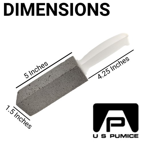 PUMIE Pumice Stone Toilet Bowl Ring Tough Stain Cleaner, Pumice Stone w/Handle, Cleaning Essential for Toilet Rings, Scouring Stick on Toilet Bowls, Tubs, Sinks, Safe for Porcelain - TBR6 (Pack of 1)