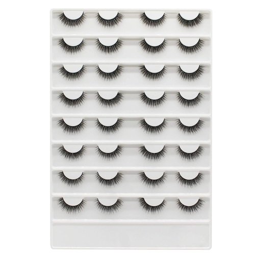 Dedila 16Pairs Short Eyelashes Natural Daily 3D Mink False Eyelashes Double Layer Fluffy Makeup Soft and Lightweight Volume Eye Lashes Extensions Reusable (X02)