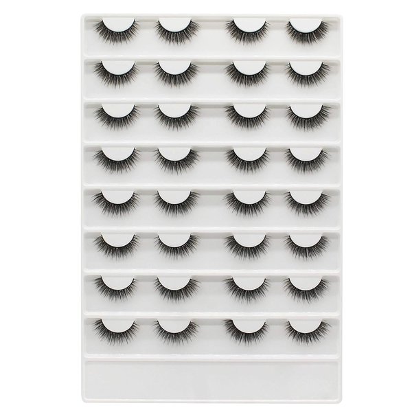 Dedila 16Pairs Short Eyelashes Natural Daily 3D Mink False Eyelashes Double Layer Fluffy Makeup Soft and Lightweight Volume Eye Lashes Extensions Reusable (X02)