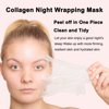 TYTCA Collagen Night Wrapping Mask Peel-Off Overnight Collagen Face Mask - Deeply Hydrates & Firming & Glowy - Reduce Sagging & Wrinkle For Glowing Skin 2.54 fl.oz with Mask Applicator