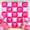 Hot Pink Square Foil Balloon Wall,25Pcs Double Sided Balloon Backdrop Helium Mylar Balloon Tunnel Arch Garland Kit for Birthday Bridal Anniversary Baby Shower Party Decorations