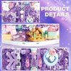 DOSCOR Purple Crystal Christmas Tree Building Blocks Set,Christmas Music Box with LED Light,Xmas Gift for Girls,Kids,and Adults