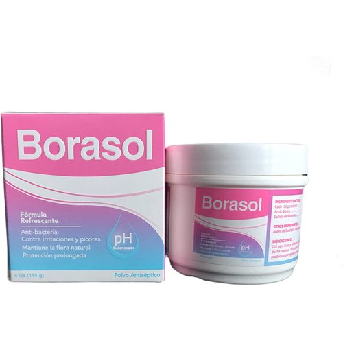 Borasol Antiseptic Powder Refreshing Deodorant and Vaginal Wash 4 OZ