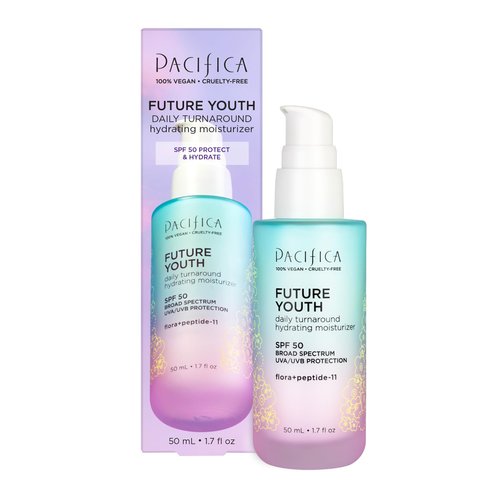 Pacifica Peptide Face Moisturizer Future Youth Daily Turnaround SPF 50 Moisturizer - Repairs Dry Skin - Clinically Proven to Moisturize, Hydrate, Smooth & Boost Radiance Hydrate Dermatologist Tested
