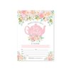 Hadley Designs Floral Princess Tea Party Invitations - 25 Count Pack, Multicolor, For Girls Birthday Parties