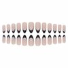MERVF Almond Press on Nails Medium Fake Nails Black French Tip Stiletto Glue on Nails with 3D Bow Pearls Design Acrylic False Nails Press ons 24pcs Glossy