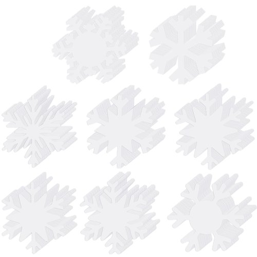 Seajan 200 Pcs Winter Snowflake Cutouts Winter Paper Snowflakes Bulletin Board Cutouts Single Color Creative Paper Winter Snowflake Decoration for Bulletin Board Classroom Decor Xmas Party Supplies
