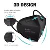 LEMENT 50pcs KN95 Face Mask Black 5 Layer Cup Dust Safety Masks Filter Efficiency≥95% Breathable Elastic Ear Loops Black Masks