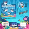 Pin The Fish on The Shark Party Game, Ocean Shark Themed Birthday Party Supplies Decorations for Kids