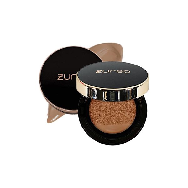 ZUREO Glowing Vitamin BB Cushion (#25 Medium Beige / 0.45oz / 13g) - Korean Moisturizing Cushion Foundation with Vitamin C, E, B3, B5, B6