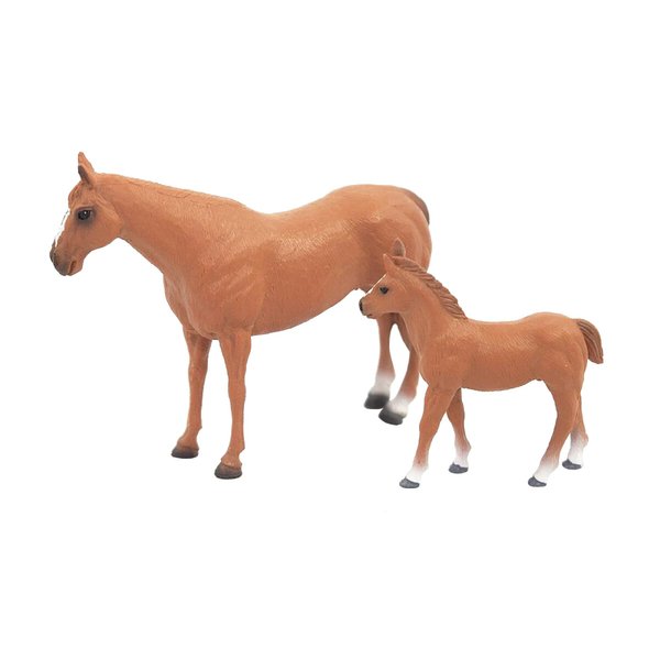 Big Country Toys Horse Mare and Colt Set (Brown)