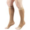 Truform Sheer Compression Stockings, 15-20 mmHg, Women's Knee High Length, Open Toe, 20 Denier, Beige, Medium