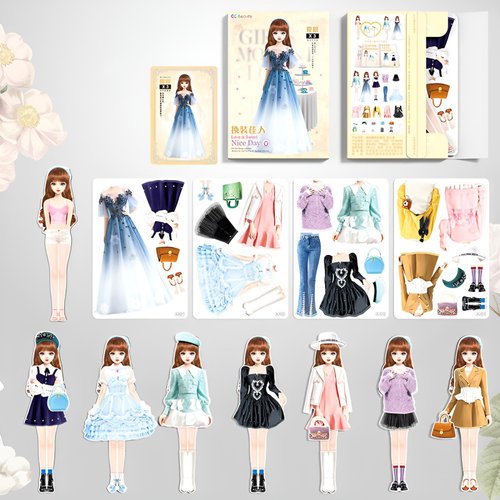 Beautiful Magnetic Princess Dress Up Paper Doll,Play Travel Playset Toy Magnet Dress Up Games Paper Dolls for Girls Ages 4-7 Nurturing Creativity and Imagination Set Birthday Gift (Princess XiaShu)