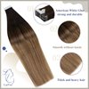 LaaVoo Invisible Tape in Hair Extensions Human Hair Ombre Dark Brown to Medium Brown Mix Golden Brown Remy Human Hair Tape in Extensions Thick End for Long Hair 22 Inch 50g 20pcs
