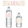 Girls 13th Birthday Party Water Bottle Labels, Pink and Gold (24 Stickers)