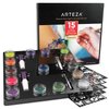 ARTEZA Glitter Tattoo Kit - Body Glitter Tattoo Set Includes 15 Vibrant Colors, 2 Brushes, 2 Glue Applicators and 40 Unique Glitter Tattoo Stencils - Glitter Temporary Tattoos For Kids And Adults