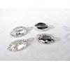 Generic Two small tiny dark gray or clear crystal hair pin clip barrettes fine hair (Primary color: Clear)