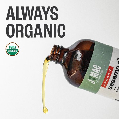J MAC BOTANICALS Organic Sesame Oil Glass bottle
