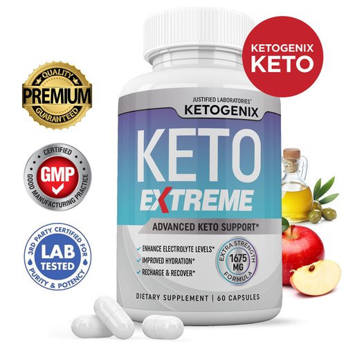 Ketogenix Extreme Keto Pills 1675MG New & Improved Formula Contains Apple Cider Vinegar Extra Virgin Olive Oil Powder Green Tea Leaf 60 Capsules